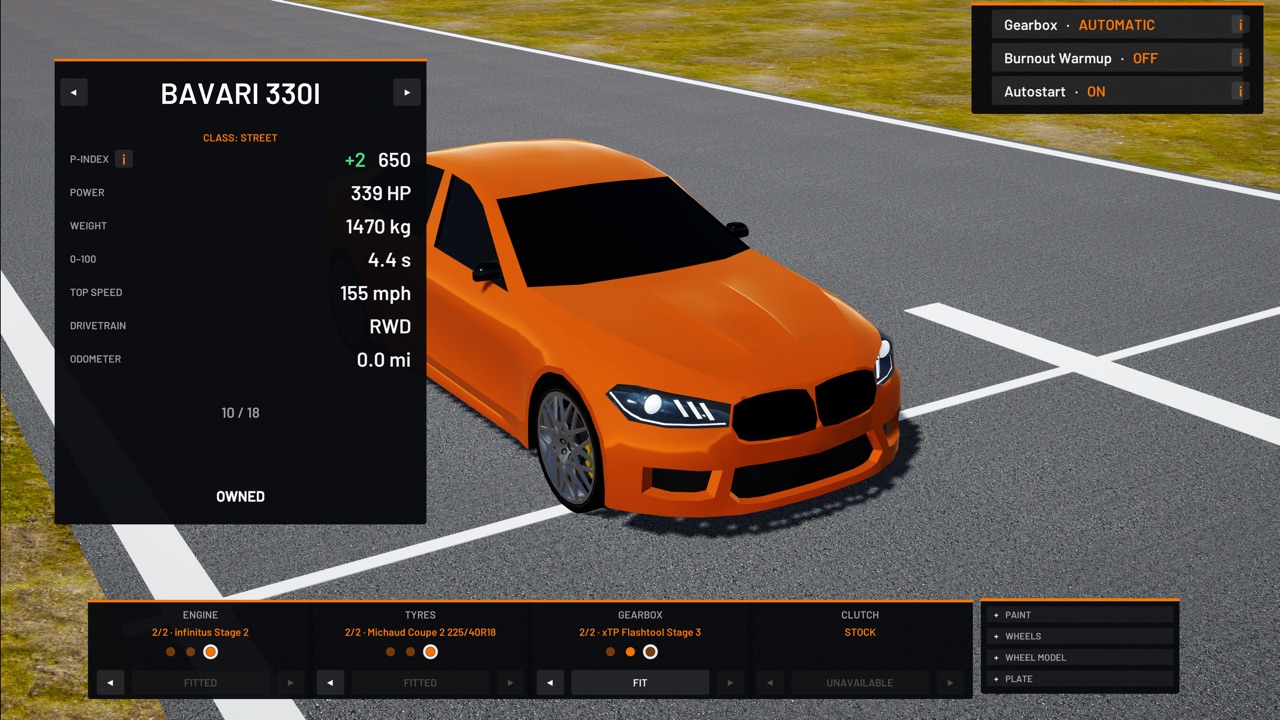 Garage with tuning parts